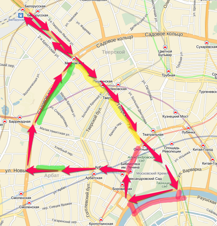 Схема движения техники после парада в москве
