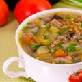 Овощной суп с мясом рецепт