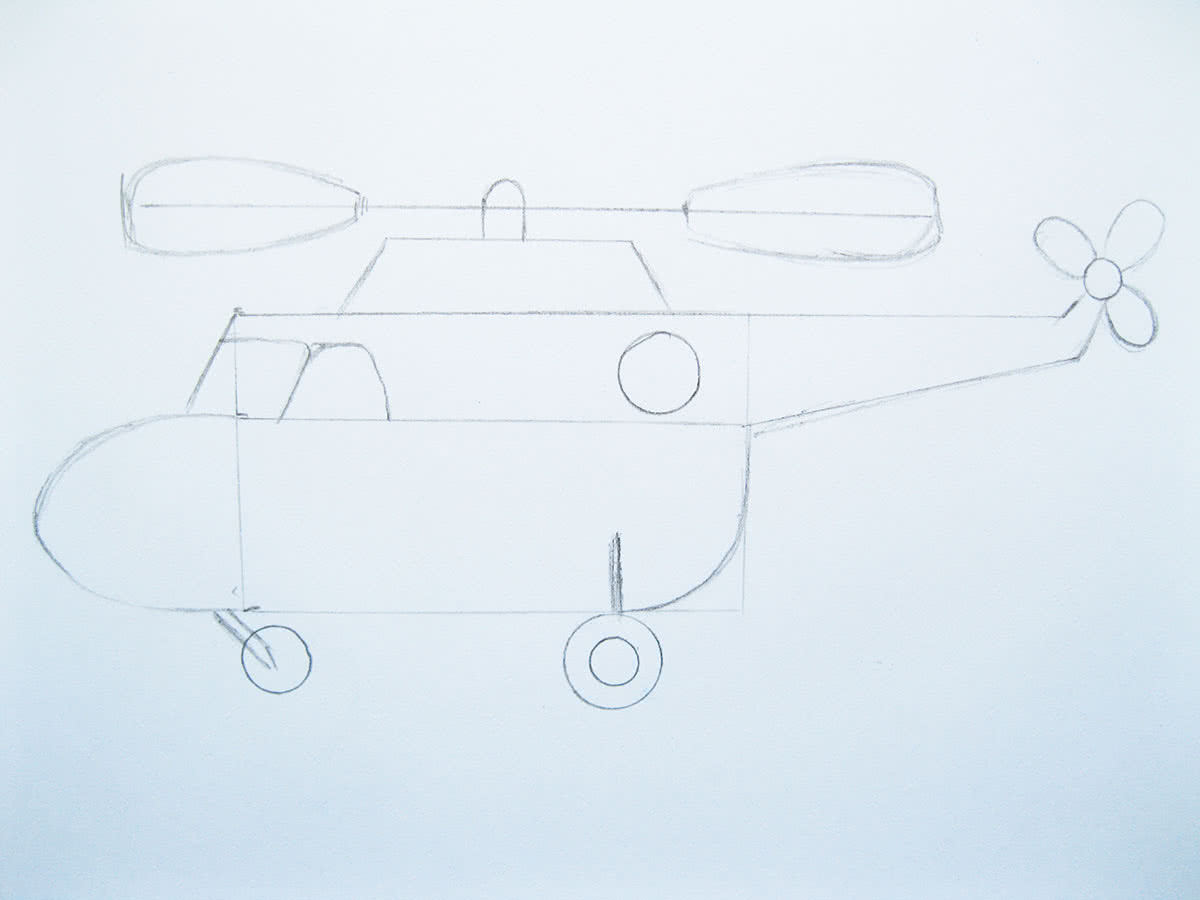 Вертолет пошаговое рисование для детей